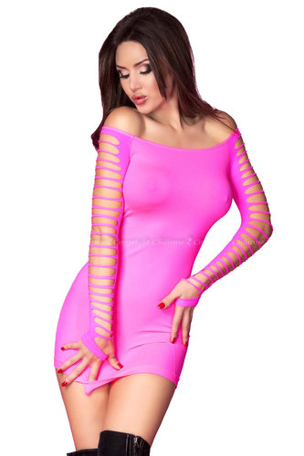 Langarm Minikleid pink mit Cut-Outs Gr. S/M