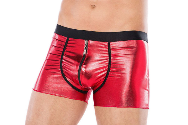 Herren Wetlook Shorts rot mit Zip Gr. S/M bis 4XL/5XL