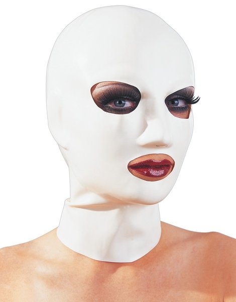 Kopfmaske aus Latex weiß Unisex