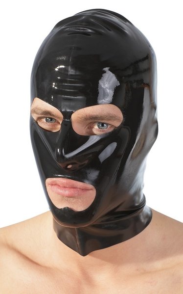 Kopfmaske aus Latex schwarz Unisex