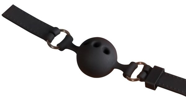 Silikon Knebel Ball schwarz mit Luftlöchern Gr. S