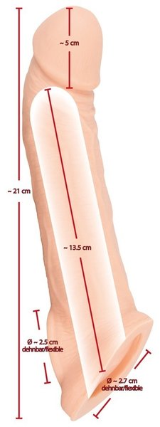 Penis Hülle mit Verlängerung Nature Skin 21 cm