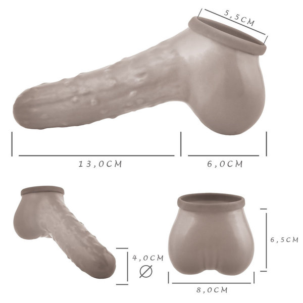 Dauerkondom Gurke Latex Penishülle 19 cm, 21 cm