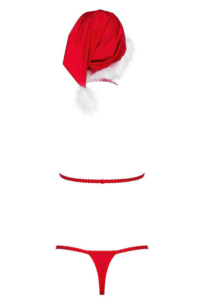 Xmas-Kostüm Set Bikini rot/weiß Gr. S/M, L/XL