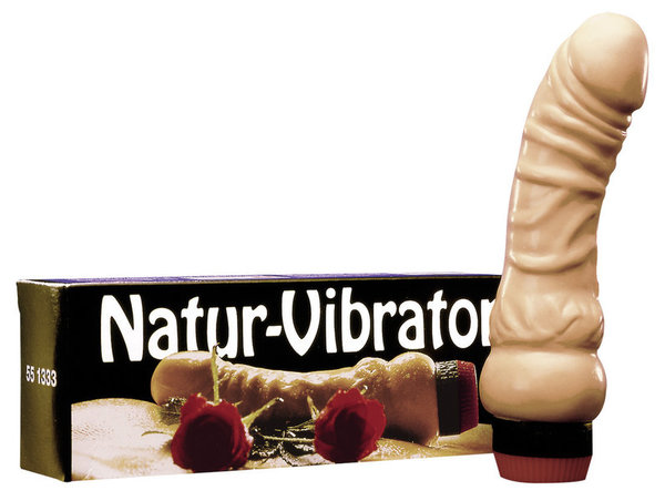 Natur Vibrator Hautfarben mit Äderung 17 cm