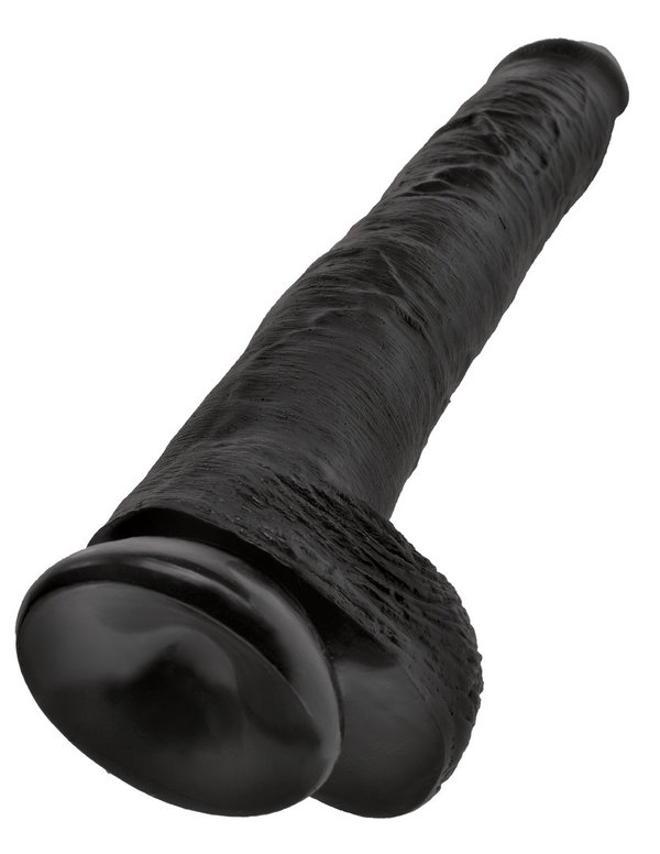 XXL Naturdildo ca 36 cm mit Hoden schwarz