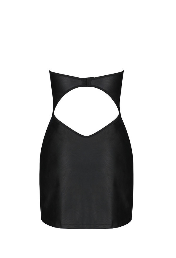 Leder Kleid schwarz mit Schnürung Gr. S/M, L/XL, 2XL/3XL