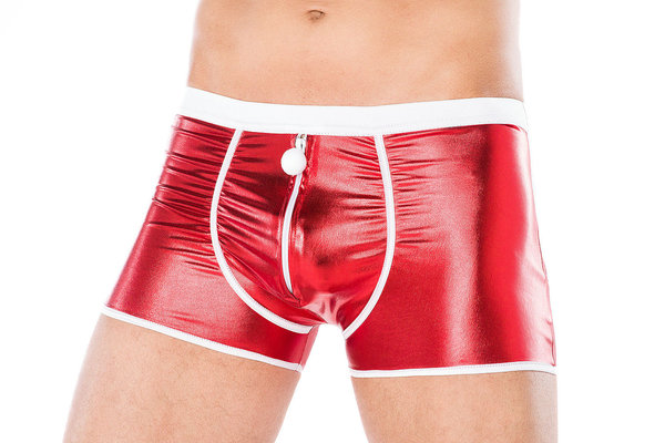 Herren Wetlook Shorts rot/weiß mit Zip Gr. S/M bis 4XL/5XL