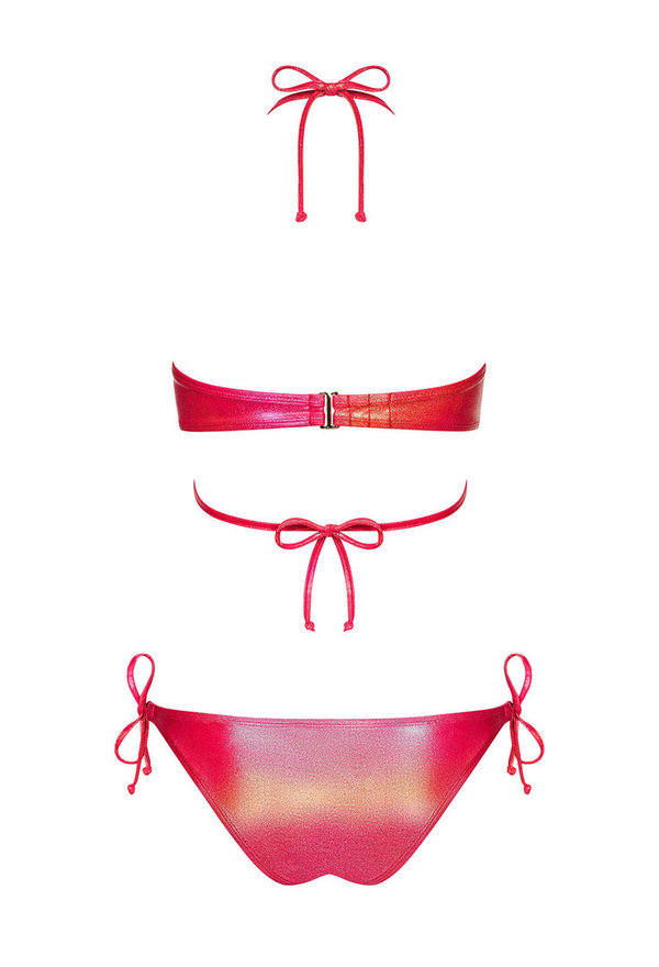 Glänzender Bikini rot mit Neckholder Gr. S, M, L