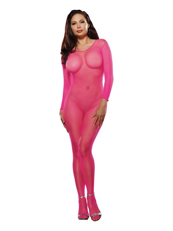 Netz Catsuit pink Gr. One Size S-L, Queen Size