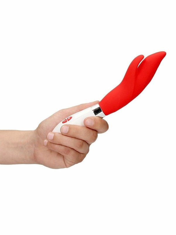 Formschöner Vibrator Rot, mit Klitoris Reizarm